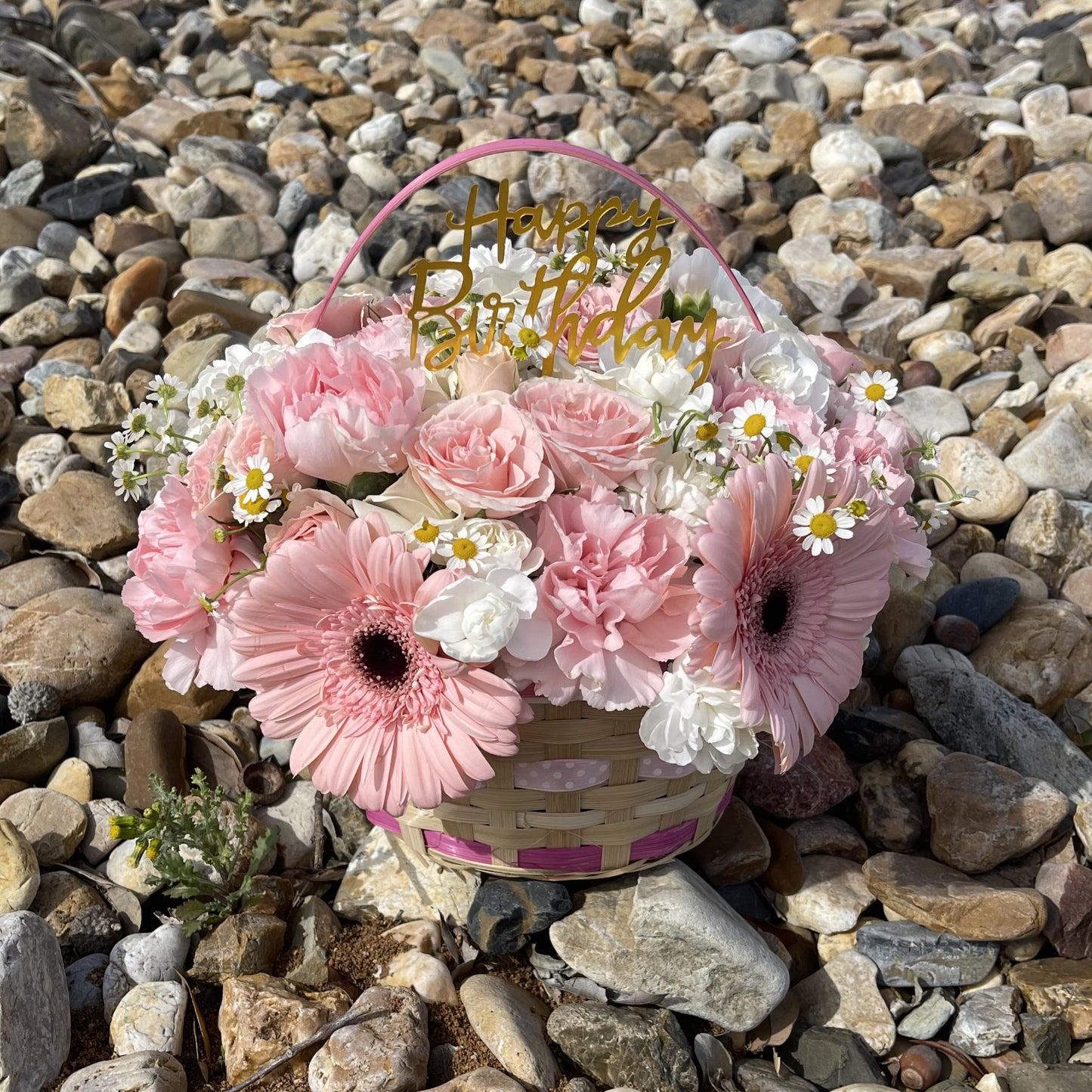 Pink Floral Basket