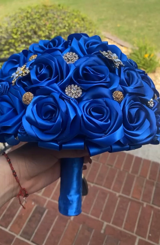 Quinceañera Blue Butterfly Ramo