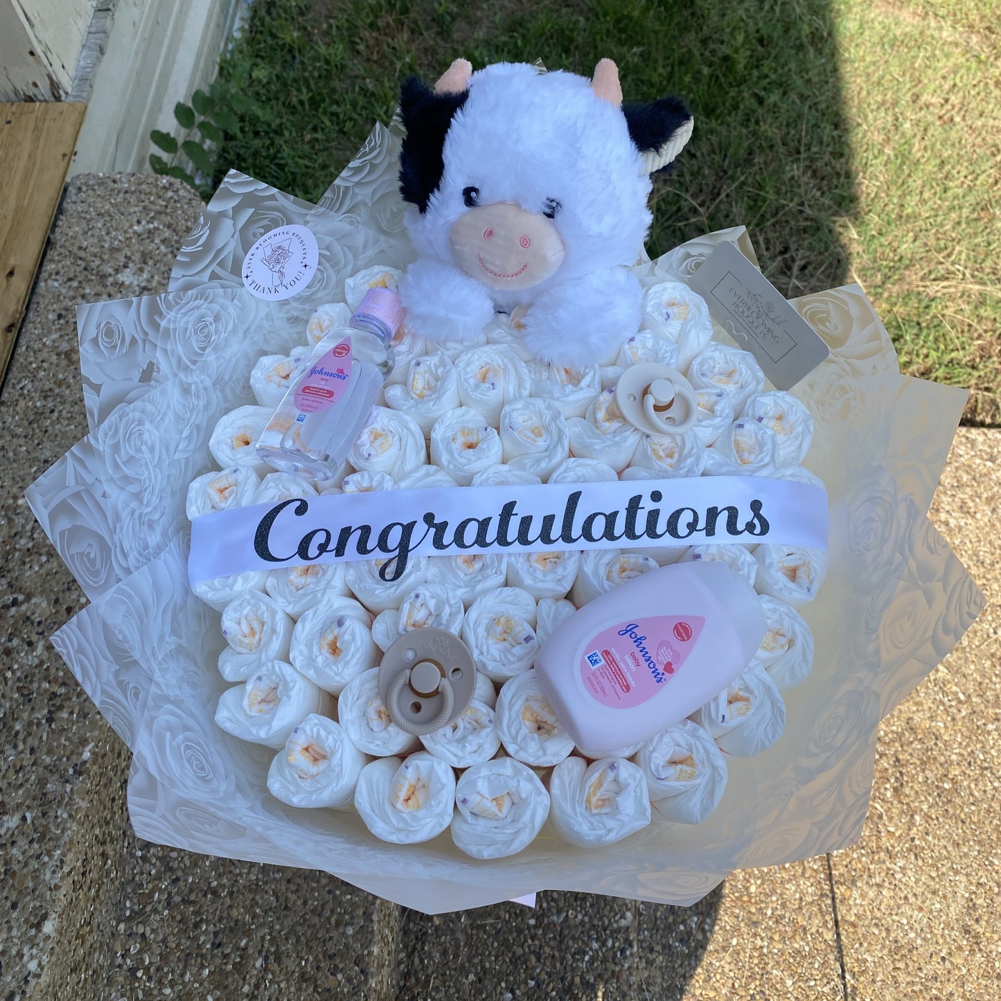 "Congratulations" Diaper Bouquet