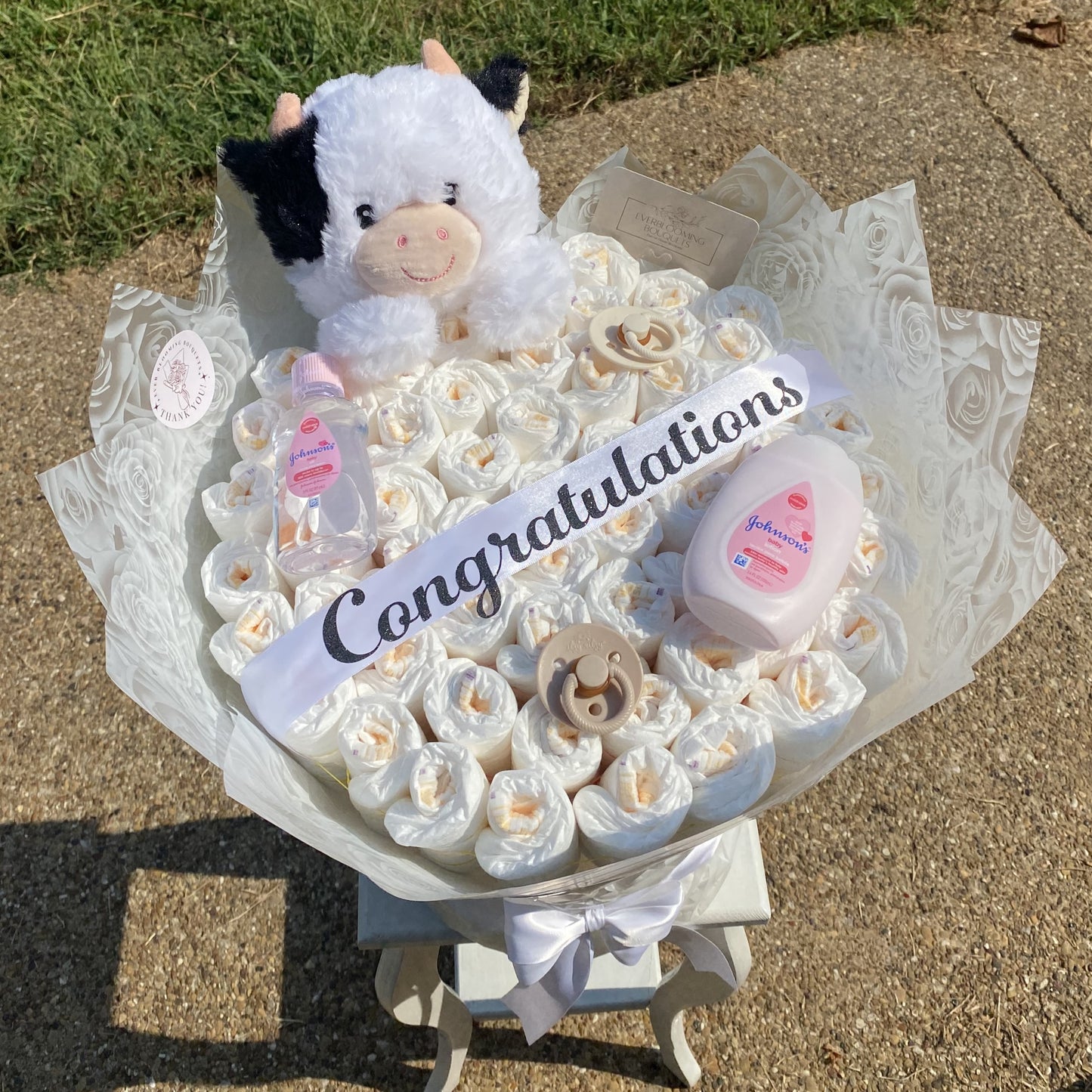 "Congratulations" Diaper Bouquet